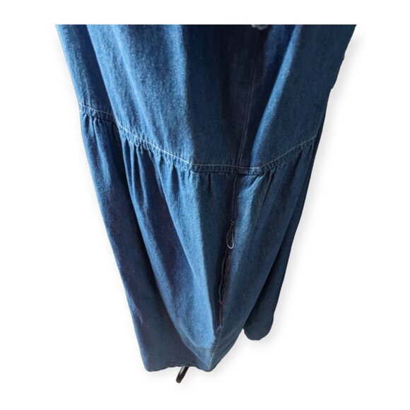 Vintage 90s Stonybrook Denim Button Down Short Sleeve Dress Size XLG PT - Picture 8 of 16